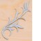 2 Pieces 5" Silver Metallic Leaf Appliques with Stems Embroidered Iron On Patches